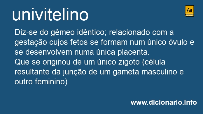 Significado de univitelino