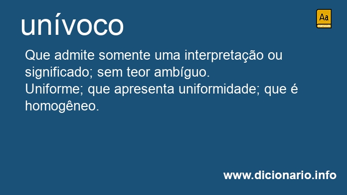 Significado de unvoco