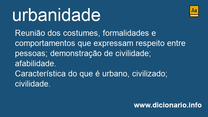 Significado de urbanidade