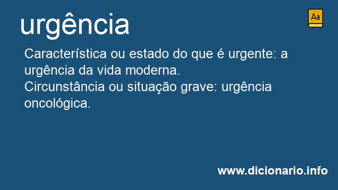 Significado de urgncia