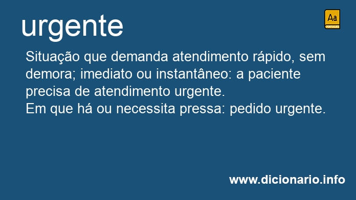 Significado de urgentes