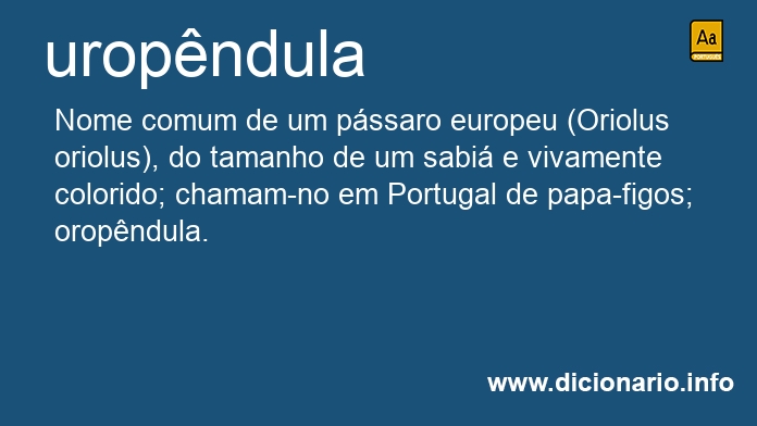 Significado de uropndula