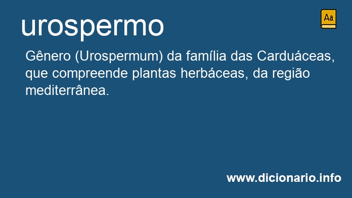 Significado de urospermo