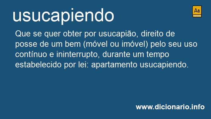 Significado de usucapiendos