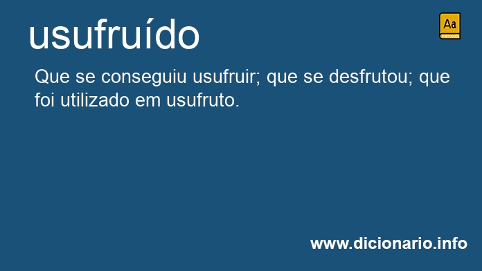 Significado de usufrudo