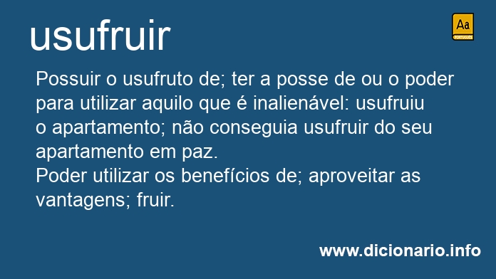 Significado de usufruirias