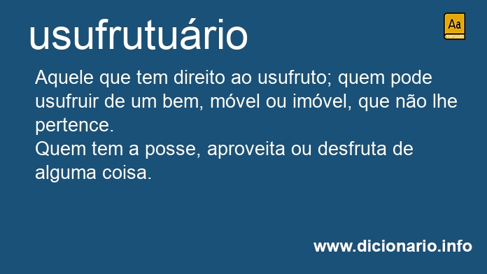 Significado de usufruturio