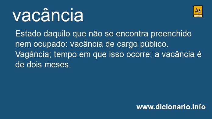 Significado de vacncia