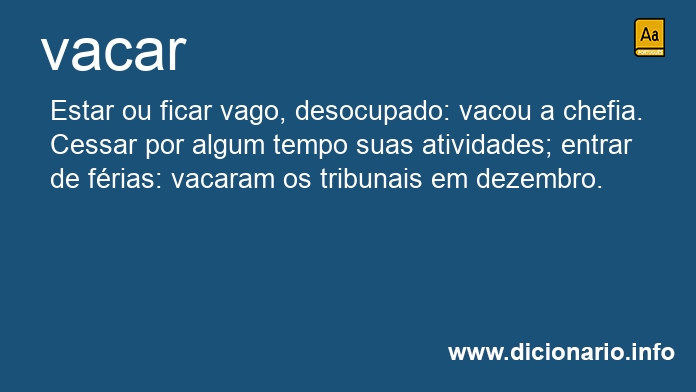 Significado de vacareis