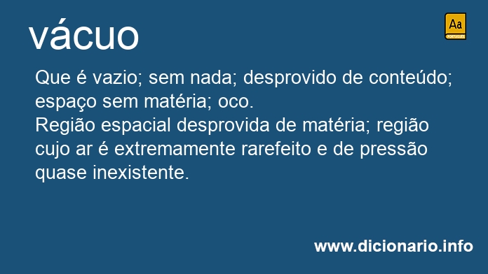 Significado de vcuo