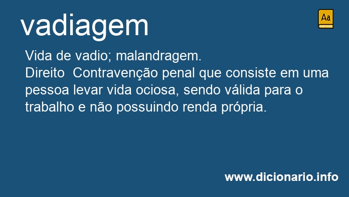 Significado de vadiagem