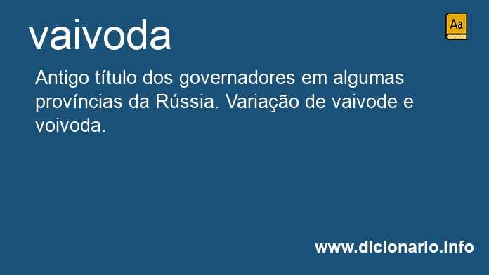 Significado de vaivoda