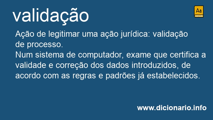 Significado de validao