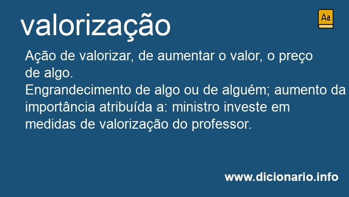 Significado de valorizao