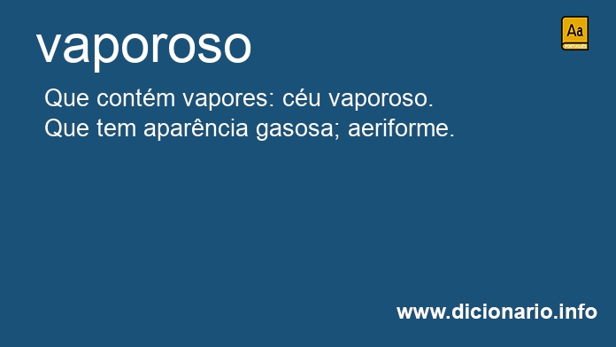 Significado de vaporoso