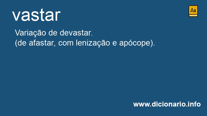 Significado de vastar