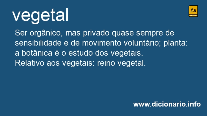 Significado de vegetal