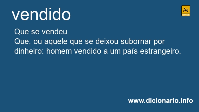 Significado de vendida