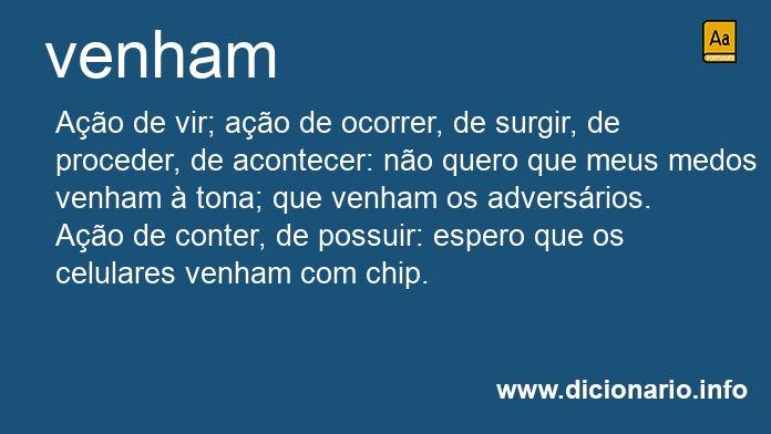 Significado de venham