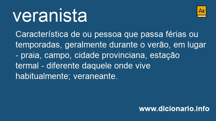 Significado de veranista