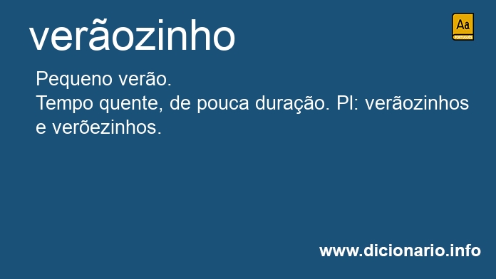 Significado de verozinho