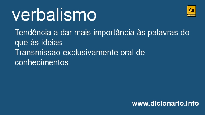Significado de verbalismo