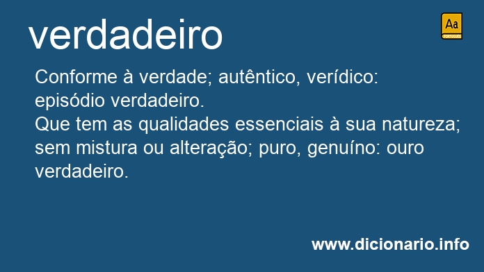 Significado de verdadeiro