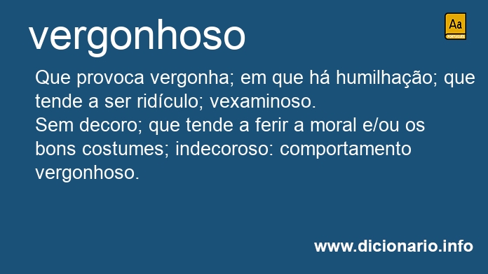 Significado de vergonhoso