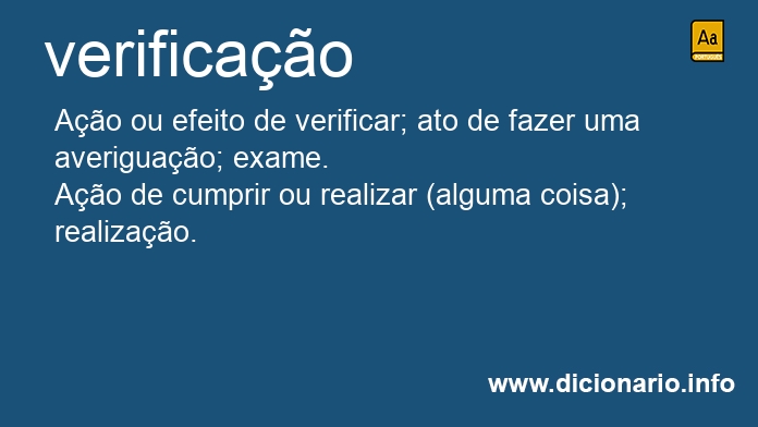 Significado de verificaes