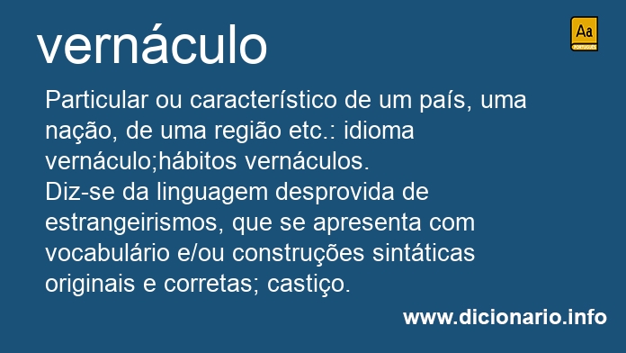 Significado de vernculo