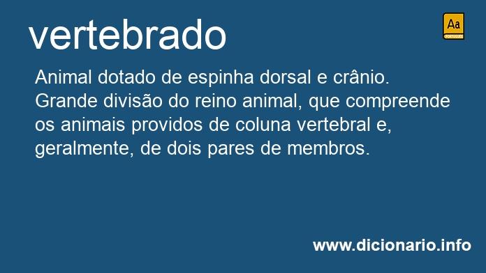 Significado de vertebrado