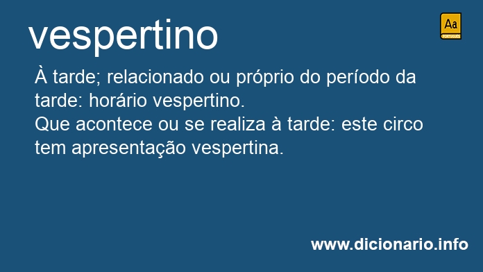 Significado de vespertino