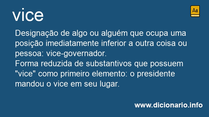 Significado de vice