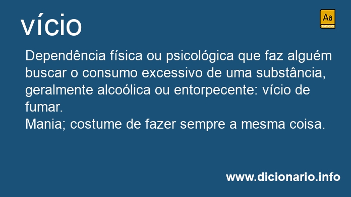 Significado de vcio