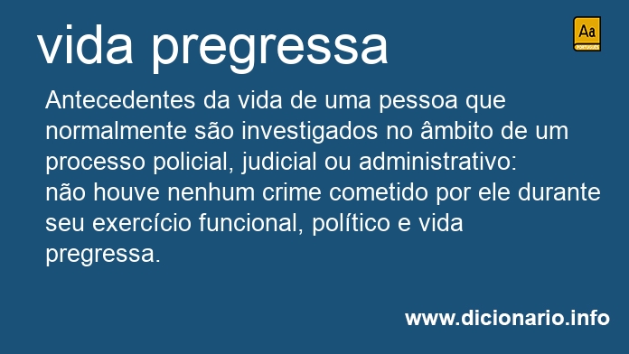 Significado de vida pregressa