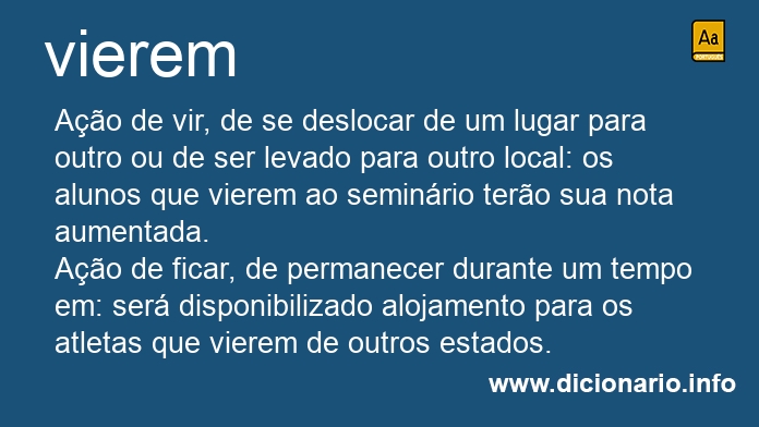 Significado de vierem