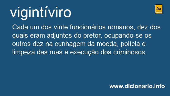 Significado de vigintviro