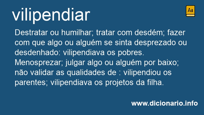 Significado de vilipendiai