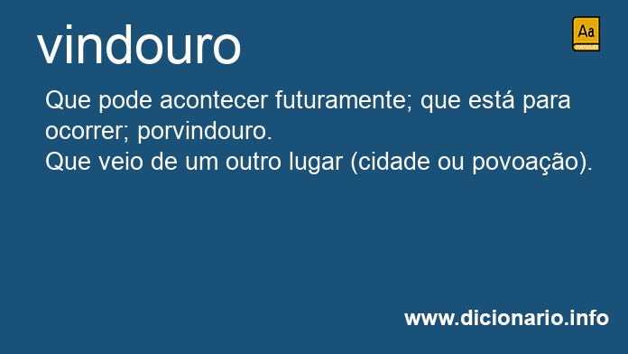 Significado de vindoura