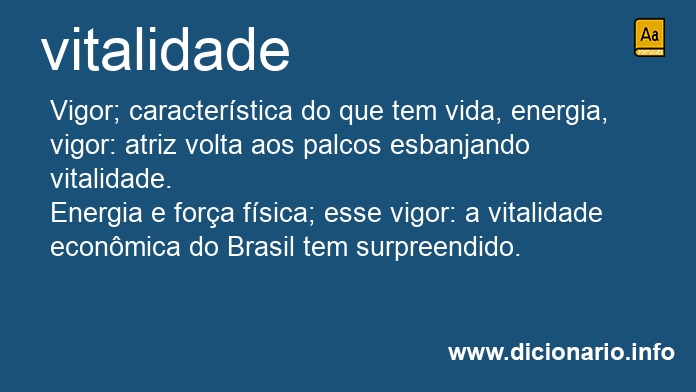 Significado de vitalidade