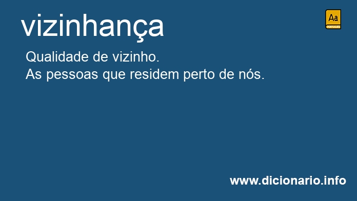 Significado de vizinhana