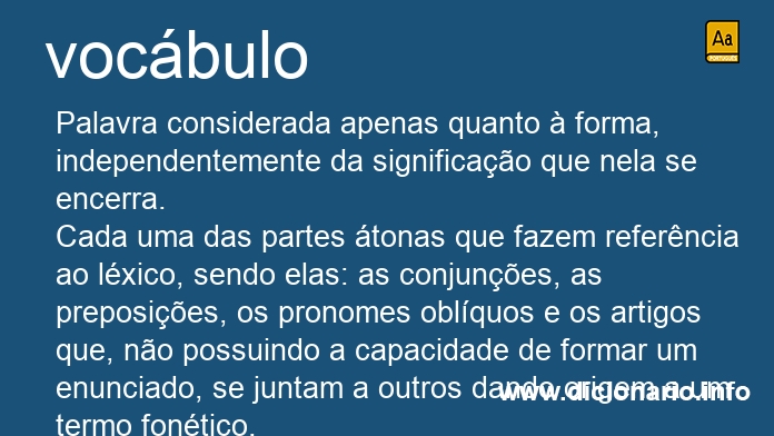 Significado de vocbula