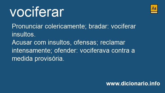 Significado de vociferando