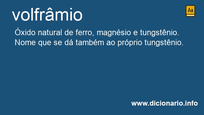 Significado de volfrmio