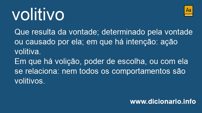 Significado de volitivo