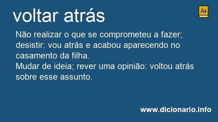 Significado de voltar atrs