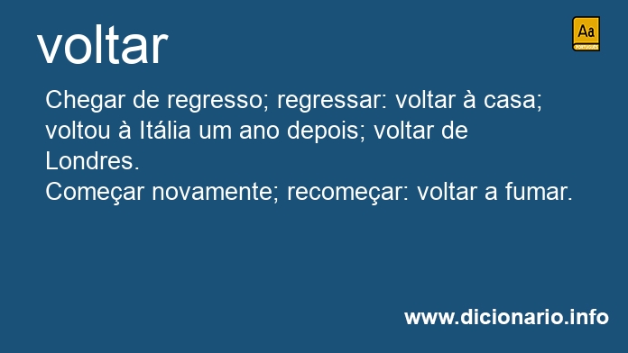 Significado de voltar