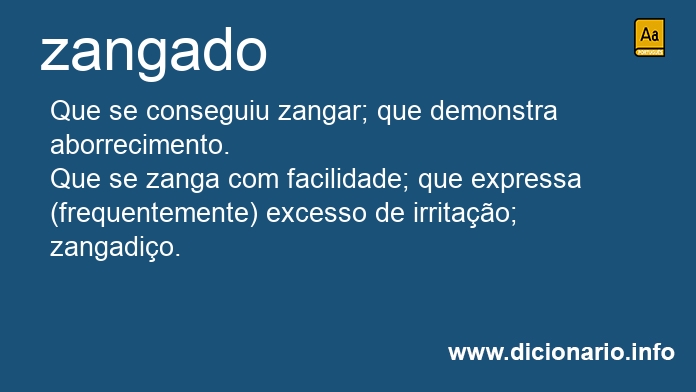 Significado de zangada