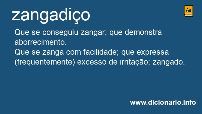 Significado de zangadio