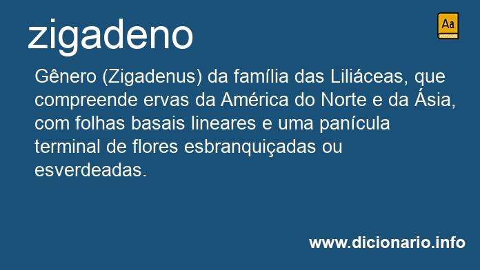 Significado de zigadeno
